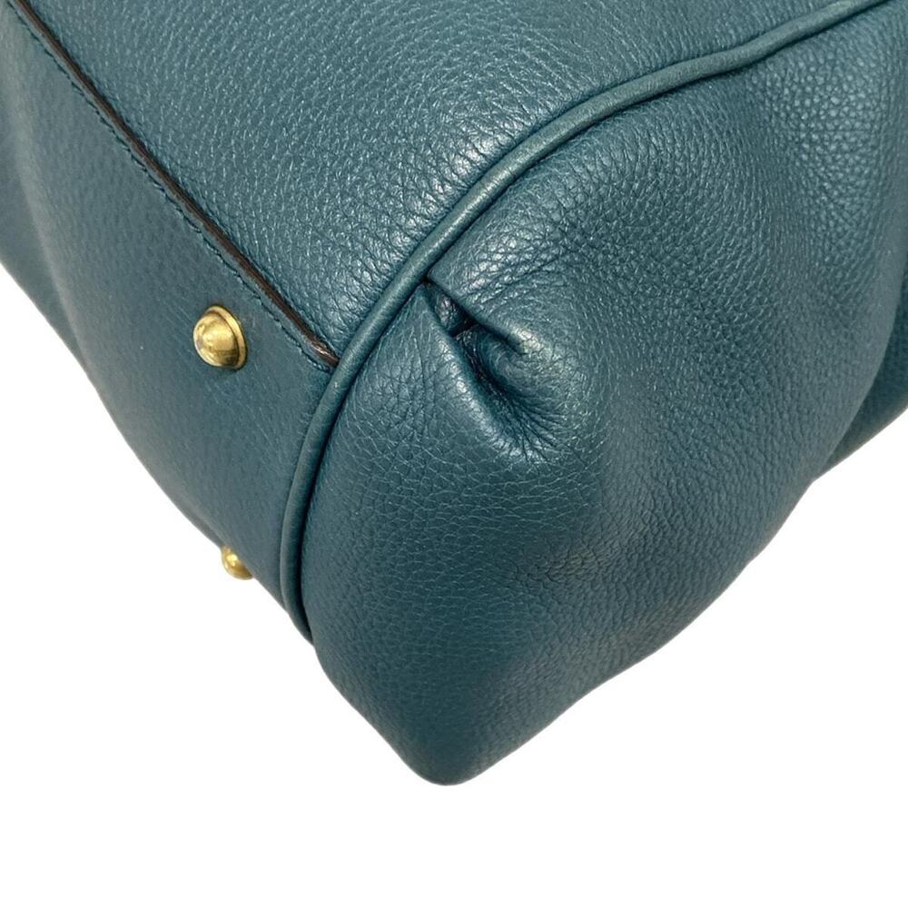 GUCCI handbag blue green leather - Picture 6 of 7